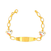 22K Gold Kitty Charm Baby Bracelet
